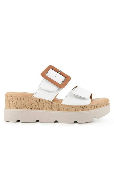 Hush Puppies Effeza 625205   Genuine Leather Women's Slippers White