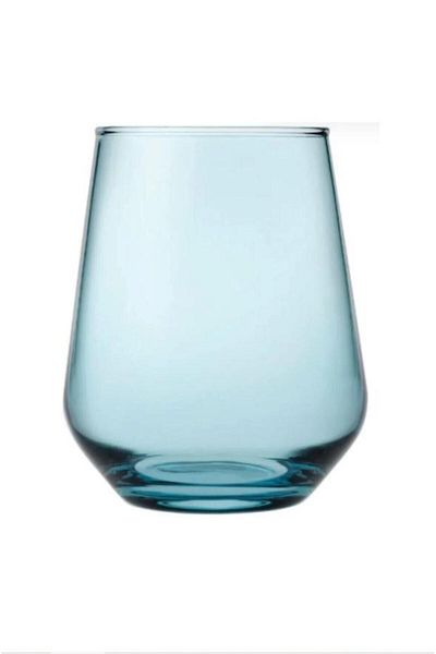 Hanedanev 41536 Allegra Turquoise Soft Drink Glass - Water Glass 425 Cc 6 Pieces Short Allegra Glasses
