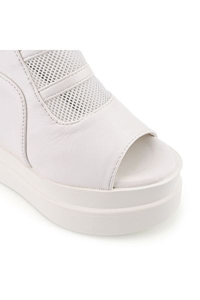 Tmall Women's sandals, With platform, Made of eco-leather, SA19, White