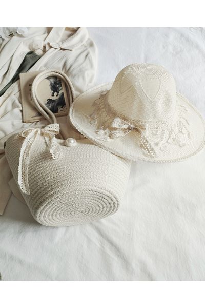 bayram taşcıoğlu home desing Bohemian Bag & Hat Daily Vacation Beach Bag Hat Set
