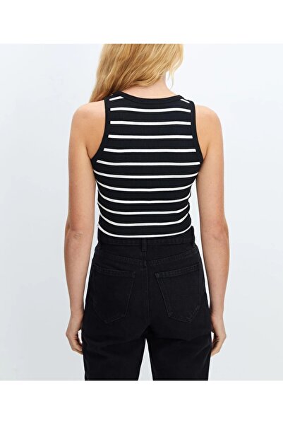 Noa Noa Смугаста футболка з велосипедним коміром, облягаючий крій, на бретельках