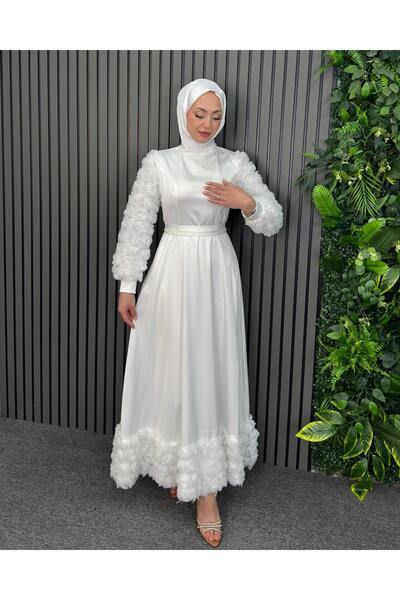 MERVE TESETTÜR ΒΡΑΔΙΝΟ ΦΟΡΕΜΑ ΜΕ ΜΑΝΙΚΙΑ ΚΑΙ ΦΟΥΣΤΑ ΜΕ ΡΟΖ ΣΤΟΛΗ