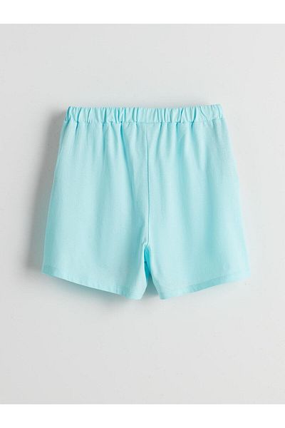 LC Waikiki LCW Kids BLUE Pantaloni scurți pentru fete cu talie elastică