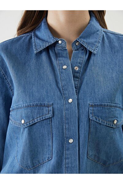 LC Waikiki Loose Fit Kadın Jean Gömlek (S5)