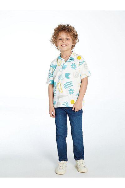 LC Waikiki Lcw Collar Printed Boy's T-Shirt