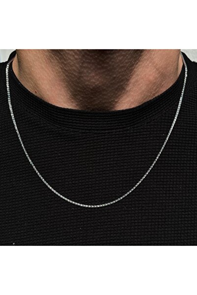 Siset Gümüş 925 Ayar 1 mm Yuvarlak Kesim Tilki Kuyruğu Erkek Gümüş Kolye