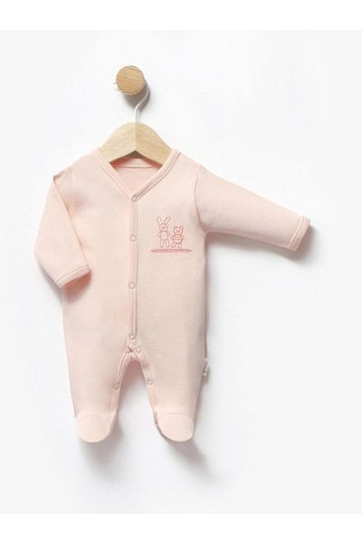 Flexi Unisex Baby Rabbit and Bear Embroidered Jumpsuit Salopette