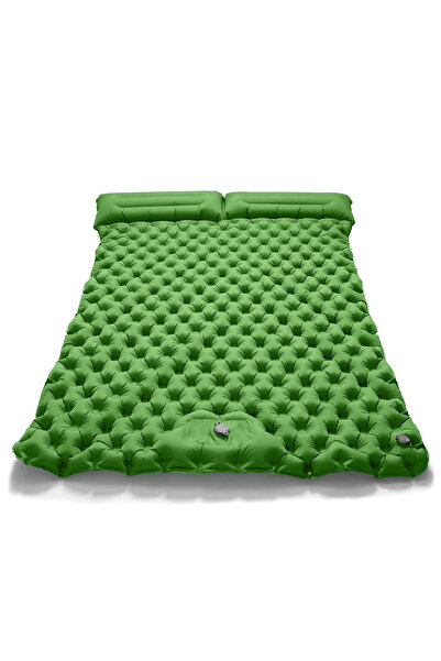 Choice مرتبة مزدوجة قابلة للنفخ للتخييم في الهواء الطلق باللون الأخضر العسكري...