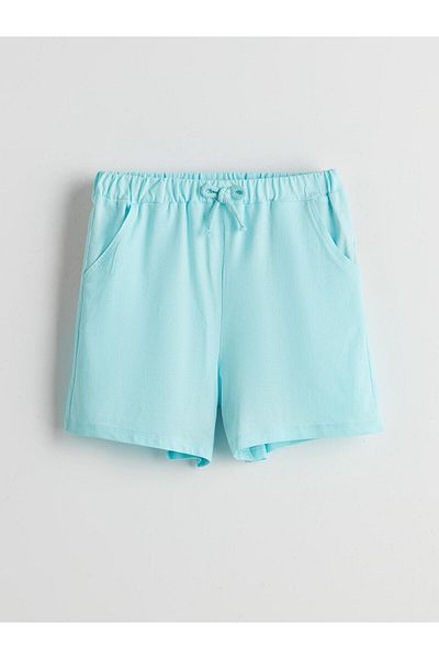 LC Waikiki LCW Kids BLUE Pantaloni scurți pentru fete cu talie elastică