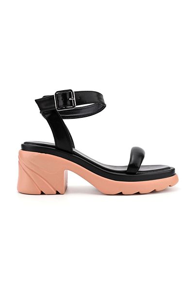 Tmall Sandale de dama,Cu Toc Groasa,Din Piele Ecologica,SA24,Nuda