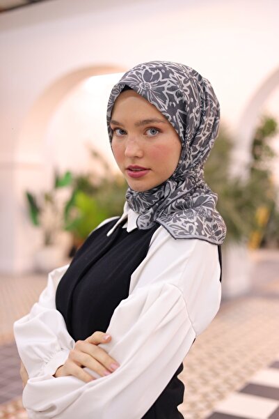 Silk Home İNCE PAMUK EŞARP KENARLARI EL DİKİŞLİ PAPATYA BAHÇESİ DESEN