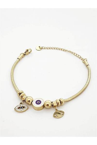 hena Purple Eye Charm Bileklik