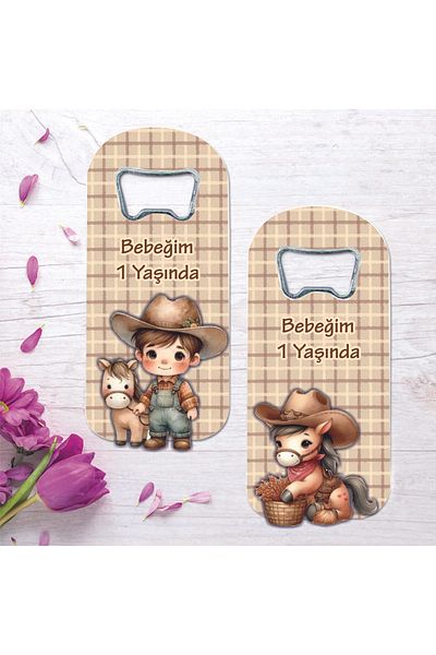 Ege ajans 10 Wooden Embossed Figurines Baby Gift Farm Concept Openers