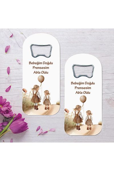 Ege ajans 10 Pieces (Card and Gelatin) Big Sister Baby Gift Opener Magnet