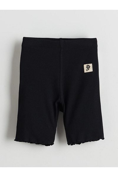 LC Waikiki Jambiere scurte pentru fete LCW Kids cu talie elastică neagră