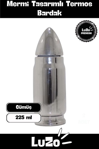 LuZo Premium Series Lover Friend Gift Decorative Stylish Silver Bullet Design Thermos Cup