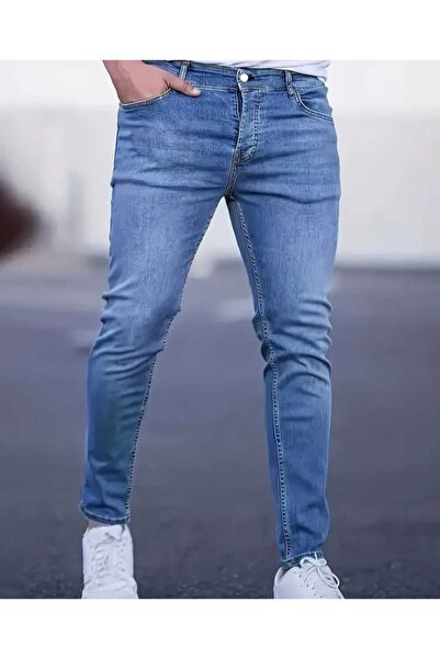 KDY Pánské modré džíny Kalhoty Pánské Slim Denim Kalhoty