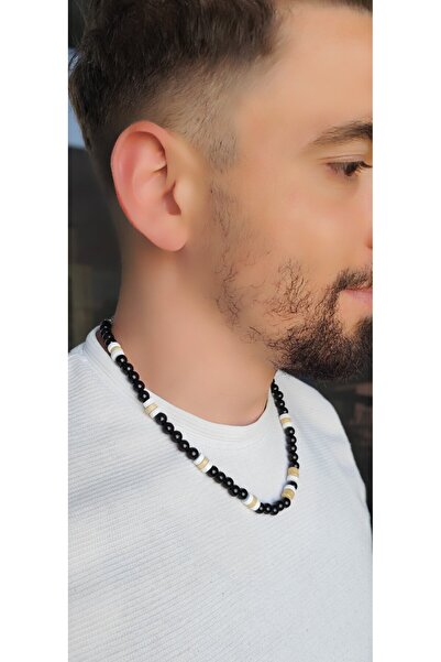 MYSTERY TAKI AKSESUAR AHŞAP RONDELA ERKEK KOLYE