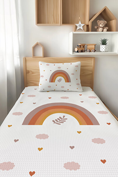 Talia Home Decorative Rainbow Patterned Single Children's Pique Set Tlap-323
