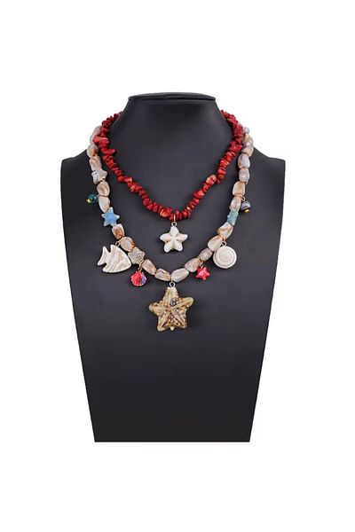 CHARMLUCKY Coral 2 Charm Necklace