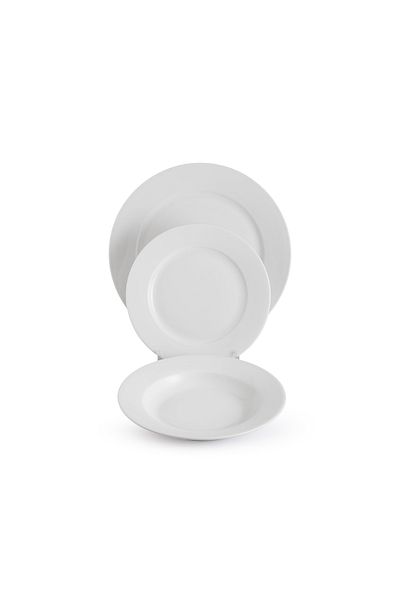 Dania Bon China Luxury White 18-Piece High Quality Dinner Set for 6 People