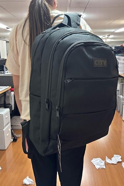Stok CITY Licensed Blacks Series Backpack Black Backpack Spacious Multi-Pocket with Laptop Compartment 45*30*22 cm