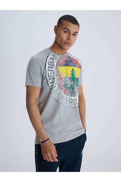 Fenerium Fenerbahçe Grau Melange Tribüne 6 Farbe Logo Herren-T-Shirt