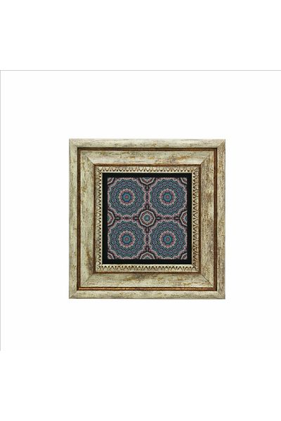 Sadrazam Pictură cu piatră naturală imprimată cu model mandala (20 X 20 KD-92)