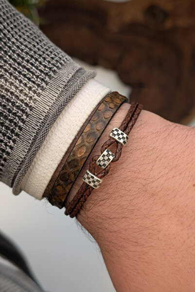 cheetah quality Özel Yapım Hakiki Deri Erkek Bileklik