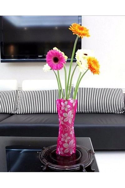 Bundera Practical Foldable Transparent Pvc Vase - Flower Pot Patterned, Unbreakable, Flower Pot Stand
