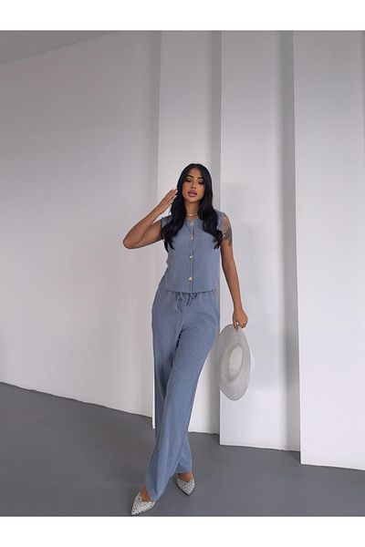Ekim Store Set dublu cu vestă Uludağ cu nasturi