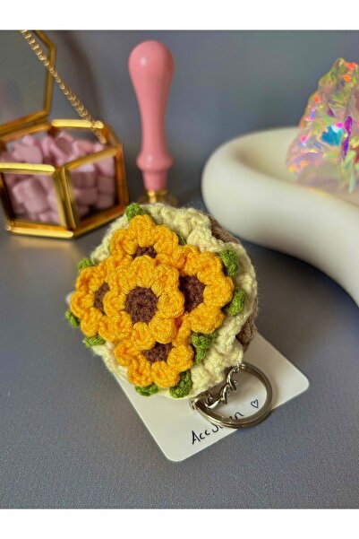 stainless steell Mini buchet de flori tricotat Breloc Floare Soarelui Floare Lunii (1 buc)