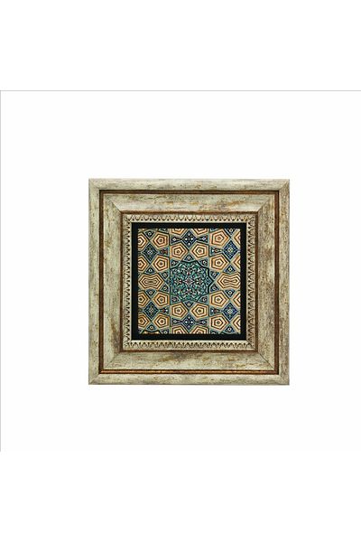 Sadrazam Pictură cu model geometric Rumi imprimat cu piatră naturală (20 X 20 KD-68)