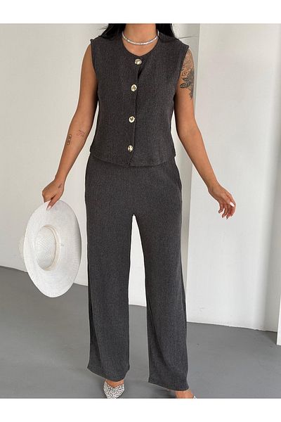 Ekim Store Buttoned Uludağ Vest Trousers Double Set