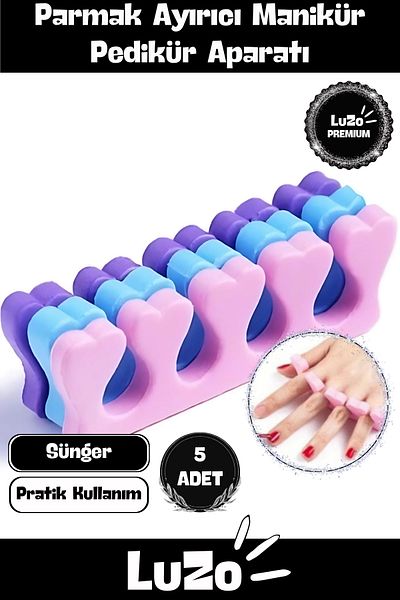 LuZo Premium Series Flexible Soft Nail Polish Non-Smearing Finger Separator Sponge Manicure Pedicure Apparatus 5 Pieces
