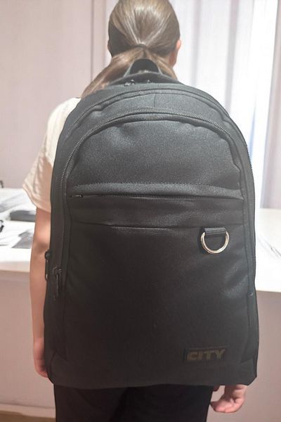 Stok CITY σακίδιο πλάτης σειράς αδειοδοτημένο μαύρο σχολική τσάντα μεγάλη πολλαπλή τσέπη με θήκη φορητού υπολογιστή 45*30*22 cm