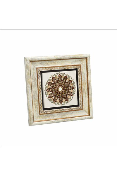 Sadrazam Pictură cu piatră naturală imprimată cu model Rumi (20 X 20 KD-58)
