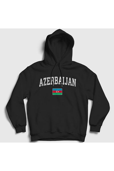 Presmono Унисекс суитшърт с качулка Black Flag V2 Azerbaijan Azerbaijan 536670tt