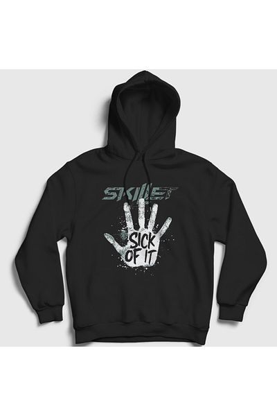 Presmono Унисекс черен суитшърт с качулка Skillet Sick Of It 539900tt