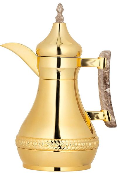 ALSAIF Coffee And Tea Vaccum Flask Steel In Gold / Leak-proof And Keeps Drinks Hot 0.35 Liter