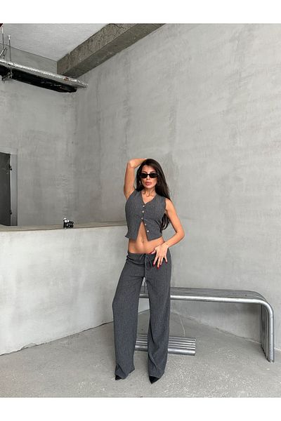Ekim Store Set de pantaloni cu vestă Uludağ cu nasturi