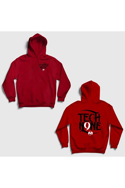 Presmono Unisex Red Strange Music Tech N9Ne Back Printed Hooded Sweatshirt 540053 Tt