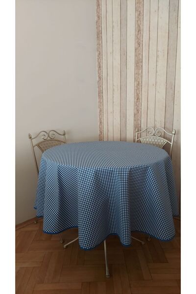 gonk Round, Plaid, Duck (Liquid Pusher, Stain Proof) Fabric, Tablecloth