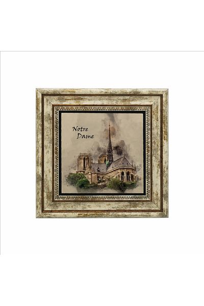 Sadrazam Notre Dame Printed Natural Stone Painting (25 X 25 Krg-5)
