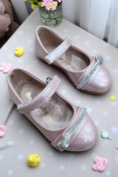 Anıl 2340 Pink Orthopedic Lightweight Comfortable Special Day Baby Girl Ballerinas