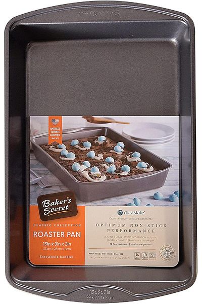 ALMUFARREJ Nonstick Roaster Pan 13"x9", Carbon Steel Oven Roasting Pan with Premium Food-Grade C