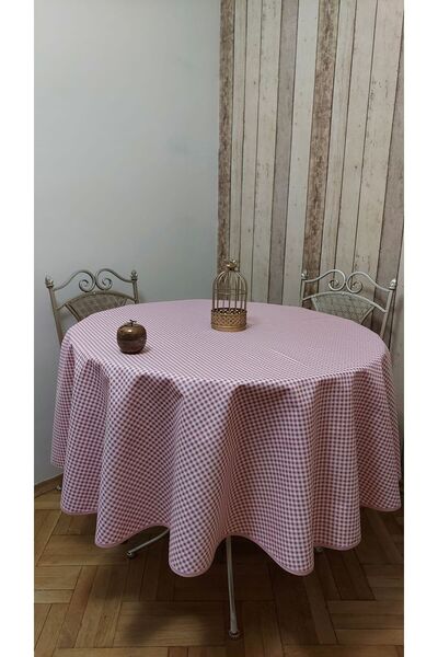 gonk Round, Plaid, Duck (Liquid Pusher, Stain Proof) Fabric, Tablecloth