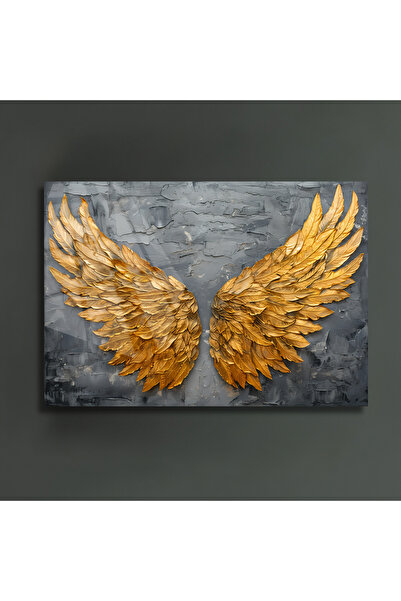 glassartdesign Golden Leaf Wings Pictură pe sticlă irezistibilă-Pictură modernă