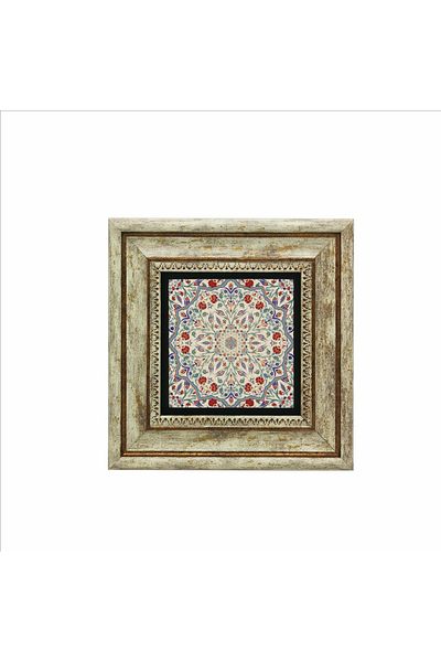 Sadrazam Ottoman Tile Pattern Printed Natural Stone Table (20 X 20 Kd-70)