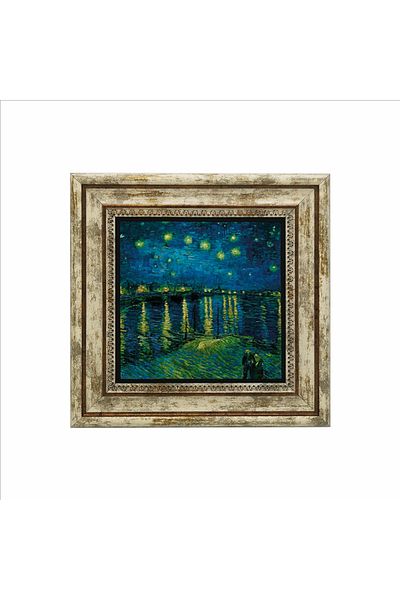 Sadrazam A Starry Night in the Rhine Printed Natural Stone Painting (25 X 25 Krg-136)